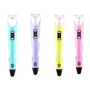 Hot Verkopen Interactieve Nieuwe 3d Printer Pen Canada Us Diy Pla Filament Bijvullen 3d Tekening Kids Print Pen Met Lcd-Scherm 3d Pen