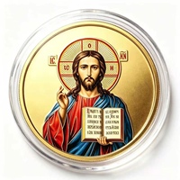 Pièce commémorative religieuse de la Vierge Marie orthodoxe et de Jésus, peinte et imprimée UV, médaille souvenir à l'effigie d'une icône religieuse