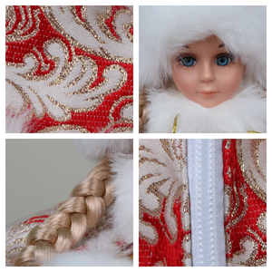 SOTE 25CM <span class=keywords><strong>Ded</strong></span> <span class=keywords><strong>Moroz</strong></span> et Snegurochka russes en tissu et coton PP, seaux à bonbons rouges, collection de cadeaux de Noël, cadeaux pour enfants - Product Image 4
