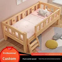 Lit superposé pour enfants en bois massif avec barrière de sécurité, design minimaliste moderne, options pour nourrissons, tout-petits et enfants