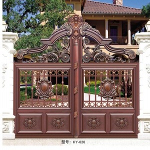 Porte de sécurité pour maison rurale moderne auto-construite en alliage d'aluminium à double ouverture à ouverture plate Porte de cour de villa communautaire antivol - Product Image 6