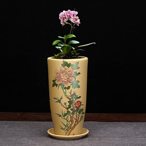 Mini pot <span class=keywords><strong>en</strong></span> argile violette Yixing peint à la main, pot de bonsaï de bureau pour plantes succulentes, idéal pour les plantes d'intérieur <span class=keywords><strong>en</strong></span> forme de souche ancienne - Product Image 2