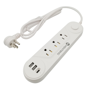 FCC pour prises d'extension US Standard 3 voies multiprise avec interrupteur 3 prises 3x1.5mm2 câble 1.8M USB 2 a 1 C Ports - Product Image 3