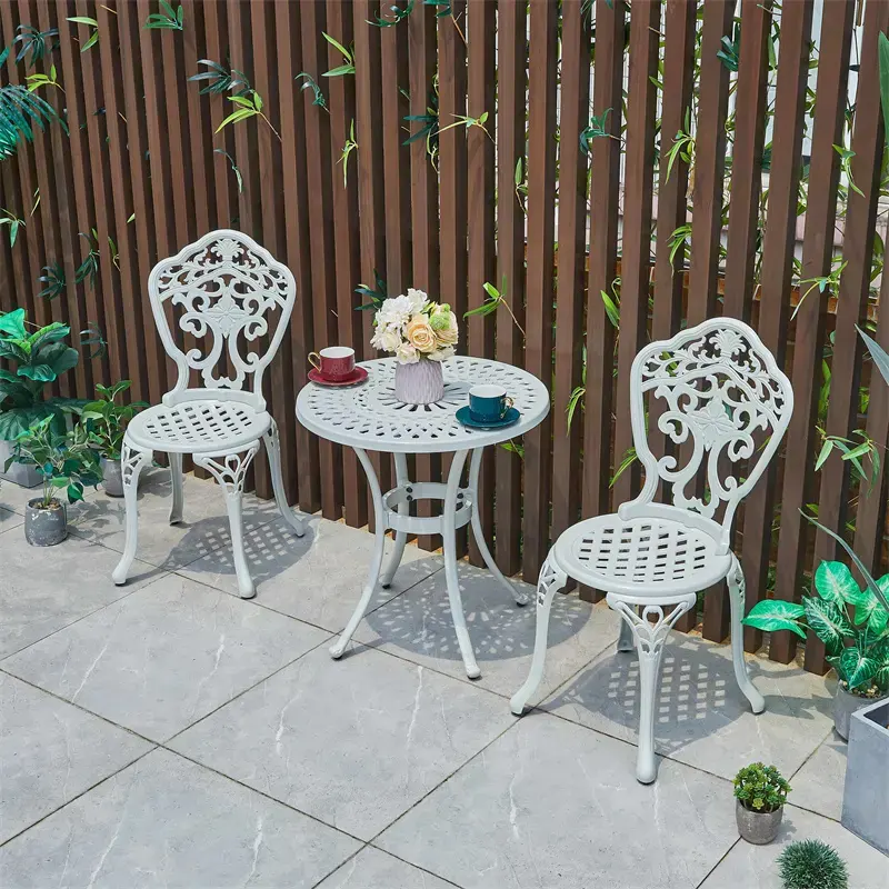 MANDELA Outdoor alumínio fundido mesa de jantar do jardim mesa para quaisquer áreas externas