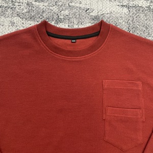 TS4115 Custom Men's Oversized Thermal Waffle Knit Long Sleeve T-shirt 100% <strong>Cotton</strong> Crew Neck Top Soft T Casual <strong>Wear</strong> for Men - Product Image 4