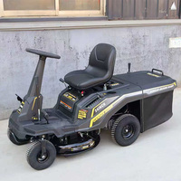 Tondeuse autoportée à essence 7,5 CV 223 cm³, tracteur de pelouse 24 pouces, démarrage électrique, bac de ramassage 150 L, pour usage professionnel