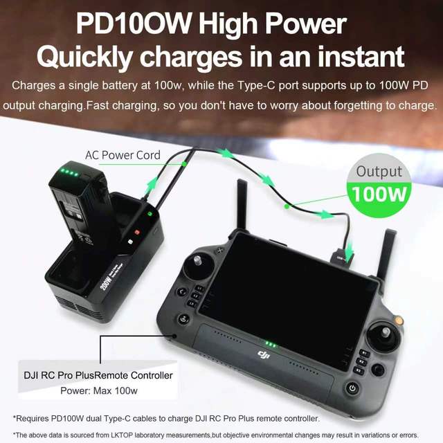 LKTOP Mavic 3 Series Charging Hub 200W Fast Charger for 3 Batteries Compatible with DJI Drones