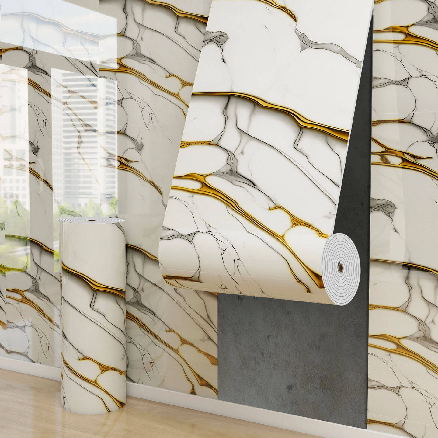 White Gold Streak Marble