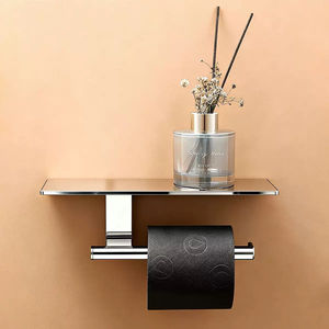 Estante de Baño de Diseño Moderno, Montado en la Esquina, Acabado en Latón y Acero, Impermeable, Duradero, Expandible, para Hoteles y Apartamentos, Negro y Blanco - Product Image 5