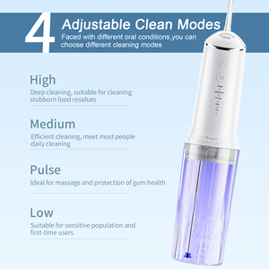 Flosser de agua dental avanzado con luz UV Tanque de agua inalámbrico y portátil <span class=keywords><strong>Irrigador</strong></span> oral de 300 ml para dientes y encías saludables - Product Image 3
