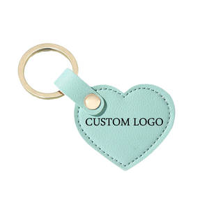 سلسلة مفاتيح جلدية شخصية على شكل قلب من الجلد الصناعي حقيبة سلسلة مفاتيح عصرية مزينة بالحب لطيف على شكل قلب قلادة إكسسوارات حلقة مفاتيح - Product Image 2
