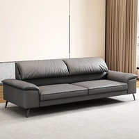Ensemble de canapés de bureau en cuir de luxe léger avec base métallique pour la maison, le bureau, l'hôtel, l'appartement, l'hôpital - Utilisation commerciale moderne trois places