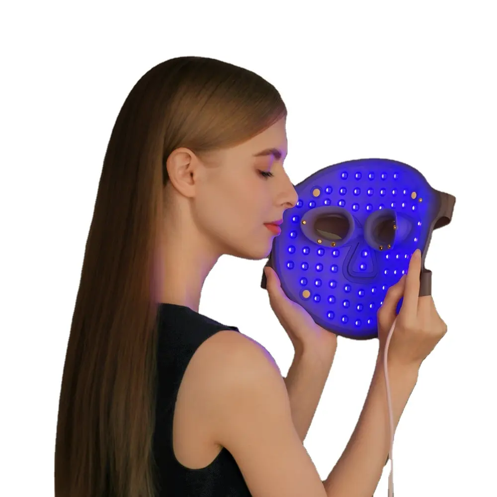 Máscara de luz LED para rejuvenescimento da pele e desbotamento de rugas, terapia de luz vermelha por atacado na China, máscara facial sem fio para levantamento de pele