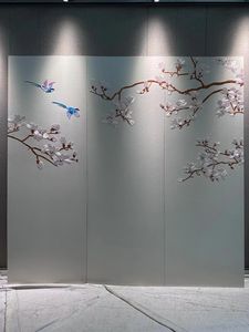 لوحات الحائط على الطراز الصيني الحديث 3D الزهور الطيور المناظر الطبيعية لوحات الحائط الزخرفية مقاومة للحريق والرطوبة - Product Image 4