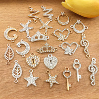 Gros Couronne Étoile De Mer Clé Feuille DIY Bijoux Accessoires-Mode Bracelet Boucle D'oreille Charme Pendentif pour Enfants Alliage Principal