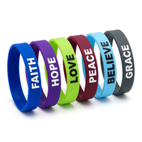 Bracelets en silicone publicitaires, impression 1 couleur avec phrases religieuses, adaptés aux activités religieuses