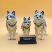 Figurine de loup polaire imprimée en 3D, réaliste, articulée, jouet pour enfants, modèle de bureau, ornement de voiture, impression 3D personnalisée, animal, chien