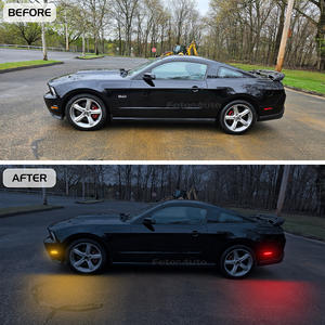 4 Uds 1 año de garantía rojo ámbar luces de posición lateral delanteras y traseras para Ford Mustang 10-14 parachoques Fender Flare luces indicadoras parpadeantes - Product Image 6