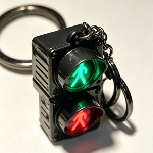 Llavero con Luz LED de Tráfico Peatonal de 2 Luces, Mini Señalización Roja y Verde Intermitente, Colgante Luminoso Novedoso para Niños, Regalo - Product Image 2