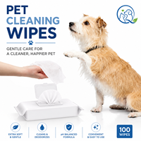 Lingettes pour animaux de compagnie en vrac, 80 lingettes, parfum floral naturel, lingettes douces pour un nettoyage en profondeur, pour chats et chiens, sans alcool, résistantes aux déchirures