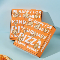 Boîte à pizza en papier ondulé avec logo personnalisé 8 pouces 10 pouces 12 pouces avec impression en relief colorée Conception à fente de stratification mate pour usage alimentaire