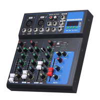 Mixeur audio professionnel USB 4 canaux F4 avec suppression du bruit sans fil, voix réglable, streaming pour deux personnes, effets sonores multiples
