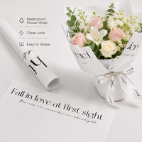 Papier d'emballage floral épais et résistant aux plis, couleur Morandi, imprimé lettres, pour bouquets de fleurs