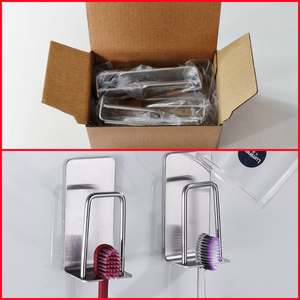 Suporte para Escova de Dentes em Aço Inoxidável, Método de Instalação Adesiva Sem Furos, Copo para Escova de Dentes Suspenso - Product Image 3