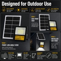 Projecteur solaire LED extérieur super lumineux, à économie d'énergie, étanche IP67, 30w 60w 100w 200w 300w 400w