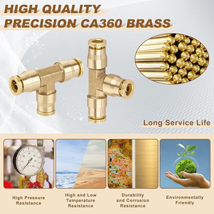 Boeray Forged Brass Push-in Round Head Air Tee Fitting for Truck <b>Trailer</b> <b>Tractor</b> - Product Image 4