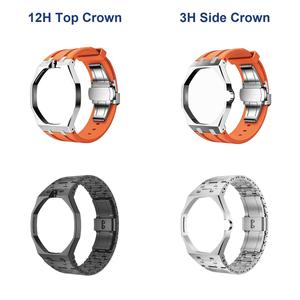 Cinturino in Metallo Premium con Cassa in Acciaio Completa e Chiusura a Farfalla per Swatch X AP Royal Pop 12H Top & 3H Side Crown - Kit Mod di Precisione - Product Image 5