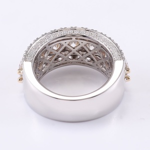 Bague demi-alliance de haute qualité, or 10 carats et moissanite jaune VVS, coupe ronde brillante, pour homme, bague de promesse, bague de fiançailles - Product Image 2