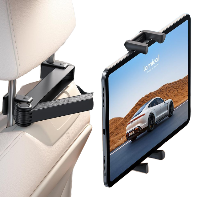 Lamicall STCH04 Universal Car Back Seat Phone Holder Tablet Mount 360 Rotating Clamp Cradle for Switch Mobile Device Baby Movie