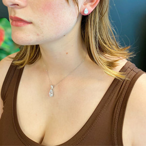 Luxe Teardrop Sterling <b>Silver</b> <b>Stud</b> Earrings - Product Image 5