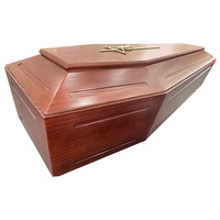Ataúd de Madera Maciza Estilo Europeo, Ecológico, 200/220 Pulgadas Cúbicas, Acabado en Madera Natural Marrón, Precio de Fábrica, Exportación China, Venta al Por Mayor