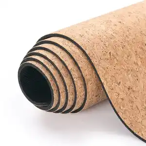LEECORK Wholesale Organic Cork Rubber Yoga Matt Anti-slip Tpe Yoga Mat Custom Cork Yoga Mat Set