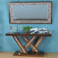 Console avec miroir en or rose design spécial diamant populaire