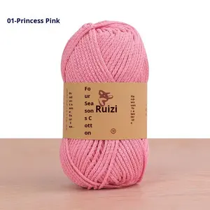 Hilo de algodón hueco teñido de 2 mm para las cuatro estaciones, ideal para ganchillo DIY, bolsos tejidos a mano, hilo de perlas, lino - Hilo trenzado versátil para - Product Image 6