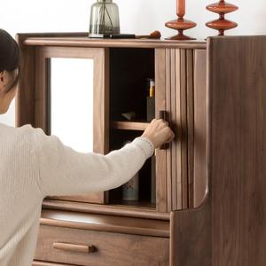 Nordic Solid Wood Dressing <b>Table</b> Oak <b>Walnut</b> Color Storage Bedroom Makeup Vanity - Product Image 3