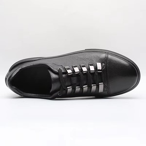 Chaussures de skate en gros pour hommes, chaussures décontractées en cuir noir respirant - Product Image 6