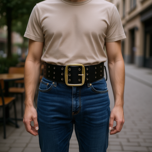 Cinturón de Moda de 6.5cm de Ancho y 100cm de Largo con Hebilla Plateada/Dorada, Estilo Casual, Cinturones Metálicos - Product Image 2