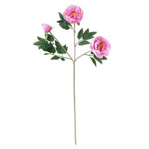 Flores Artificiales de Peonía Ruilisi, 3 Cabezas, Color Rosa Claro y Blanco, en Jarrón, Decoración Floral para Bodas y Hogar - Product Image 5