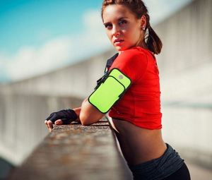 Sport Hiking Gym Smart Phone Arm With Earphone Hole Running Armband Pouch Bag Pockets Promotion <b>Gift</b> - Product Image 4