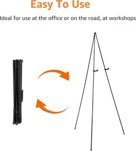 Cho Khái niệm Cơ bản Giá vẽ hiển thị đứng ngay lập tức Áp phích sàn Trọng lượng nhẹ ráp xách tay Tripod cơ sở kim loại màu đen khung kệ trưng bày - Product Image 2