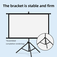 Écran de projection pliable Topleo avec trépied, écran de projection portable avec support, écran de projection au sol en tissu