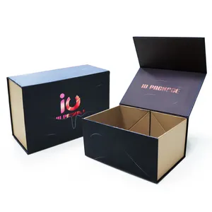 Factory Custom Matte Black Luxury Foldable Hard Paper Box Magnetic Closure Gift Box Cardboard Box Packaging