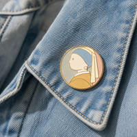 Épingles de revers personnalisées OEM/ODM en émail dur, alliage de zinc, motif classique, portrait artistique, souvenir, cadeau