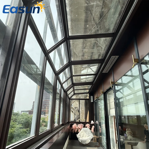 Struktur Atap Motor Berbahan Aluminium dengan Kaca Low-E Retractable Modern untuk Ruang Makan, Tahan Lama untuk Luar Ruangan - Product Image 4