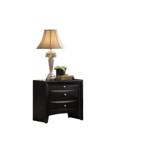 Black 2-<b>Drawer</b> Nightstand With Tray Modern Bedroom <b>Storage</b> <b>Drawer</b> Unit - Product Image 2