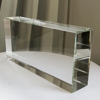 238*114*48mm Hot-Melt Fine Ground Six Côtés Clair Solide Cristal Verre Brique Bloc Bâtiment Mur Verre Bloc Maison Décoration